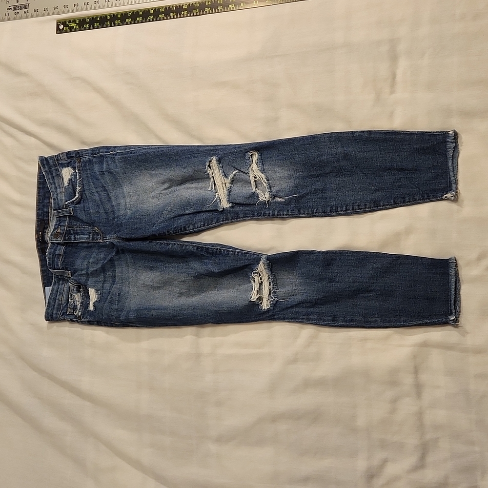 Joe's jeans skinny crop women's 27 Monique‎ distressed blue denim
